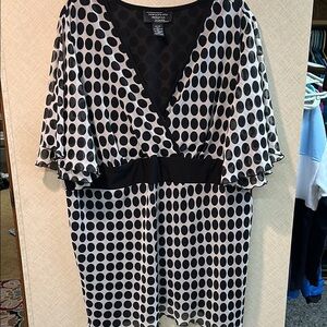 New York & Company Black and White Polka Dot Blouse